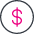 icon less expensive one dollar sign